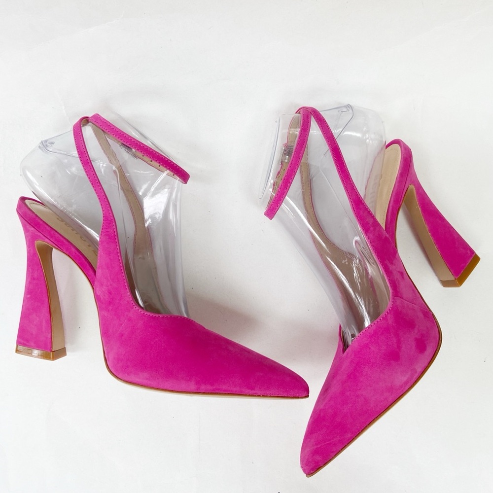 Schutz Pink Suede Leather Pump Size 7B - Picture 7 of 12